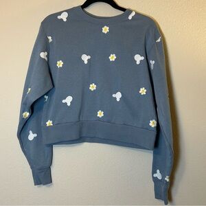 Women’s Size Medium Sweatshirt Blue Disney Theme Mickey Mouse Daisy Embroidered
